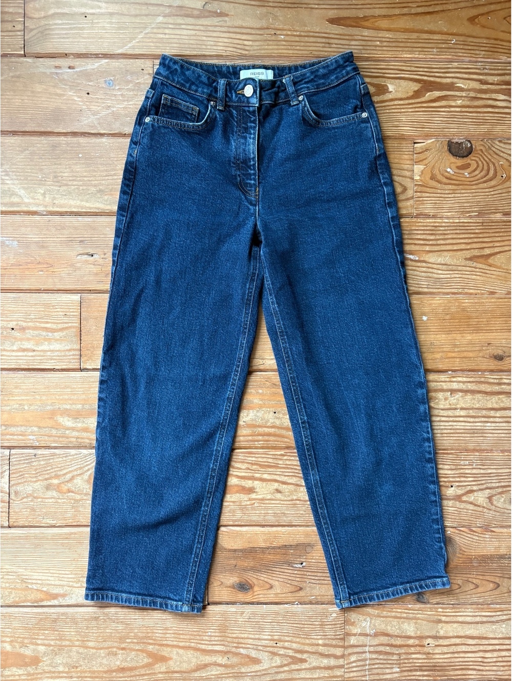 REISS Selin Dark Wash High Rise Cropped Straight Leg Jeans Women’s 26R